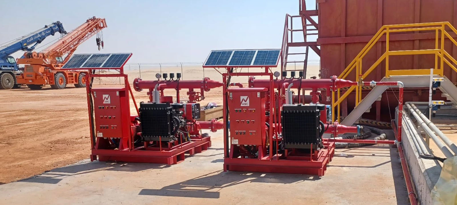 Industrial fire pump installation project Saudi Arabia