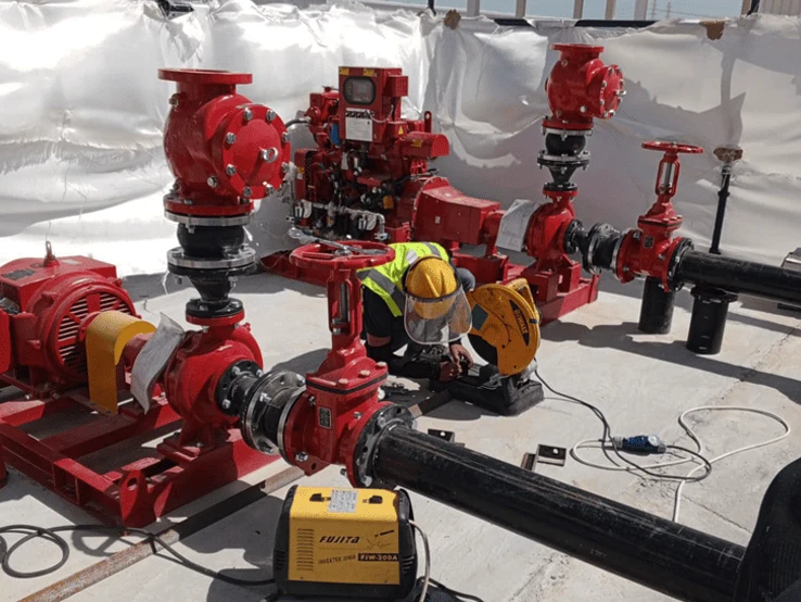 ARAMCO UL fire pumps installation, Jubail