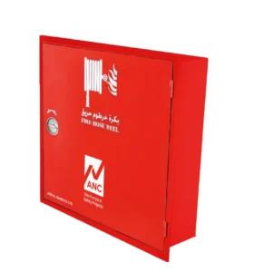 صندوق بكرة إطفاء حريق خارج الجدار - أحمر - NF100