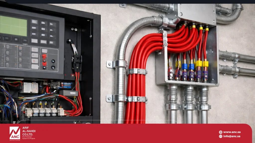 Colorful wires in electrical panel